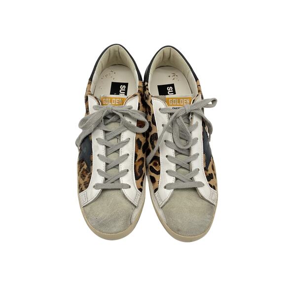 Golden Goose Black Leather Superstar Sneaker Size 9 - Picture 4 of 7